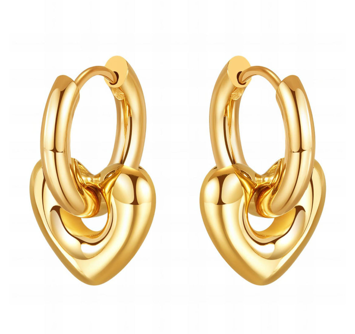 My Dear - Boucles d'oreilles en acier inoxydable doré pour femme | Bijoux imperméables et hypoallergéniques