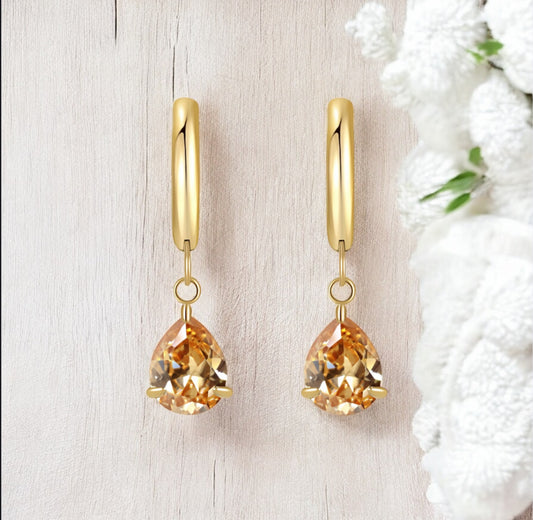 Gem - Gold Stainless Steel Earrings for Women | Waterproof & Hypoallergenic Jewelry