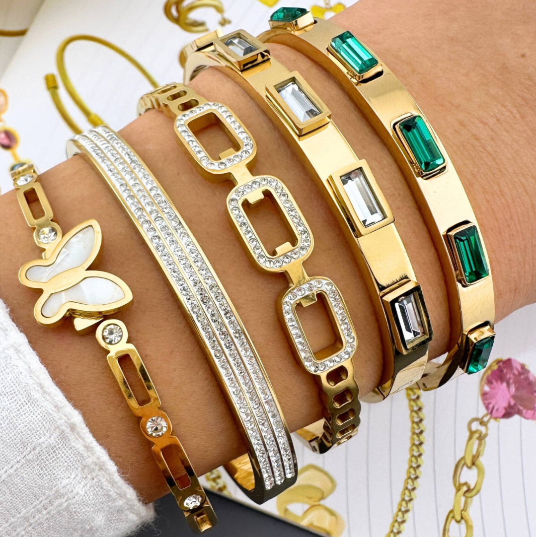 Keera - Bracelet en acier inoxydable doré pour femme | Bijoux étanches et hypoallergéniques
