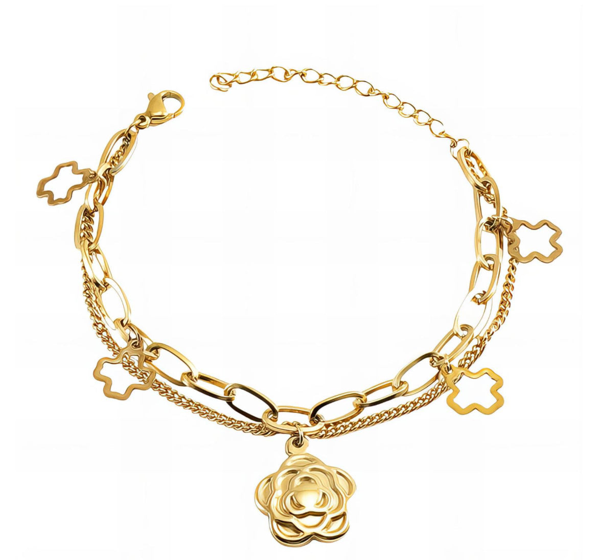 Lysé - Bracelet en acier inoxydable doré pour femme | Bijoux étanches et hypoallergéniques