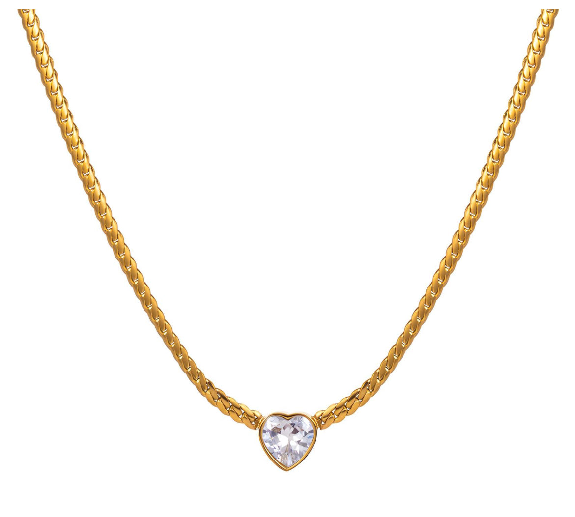 Te Amo - Collier en acier inoxydable doré pour femme | Bijoux imperméables et hypoallergéniques