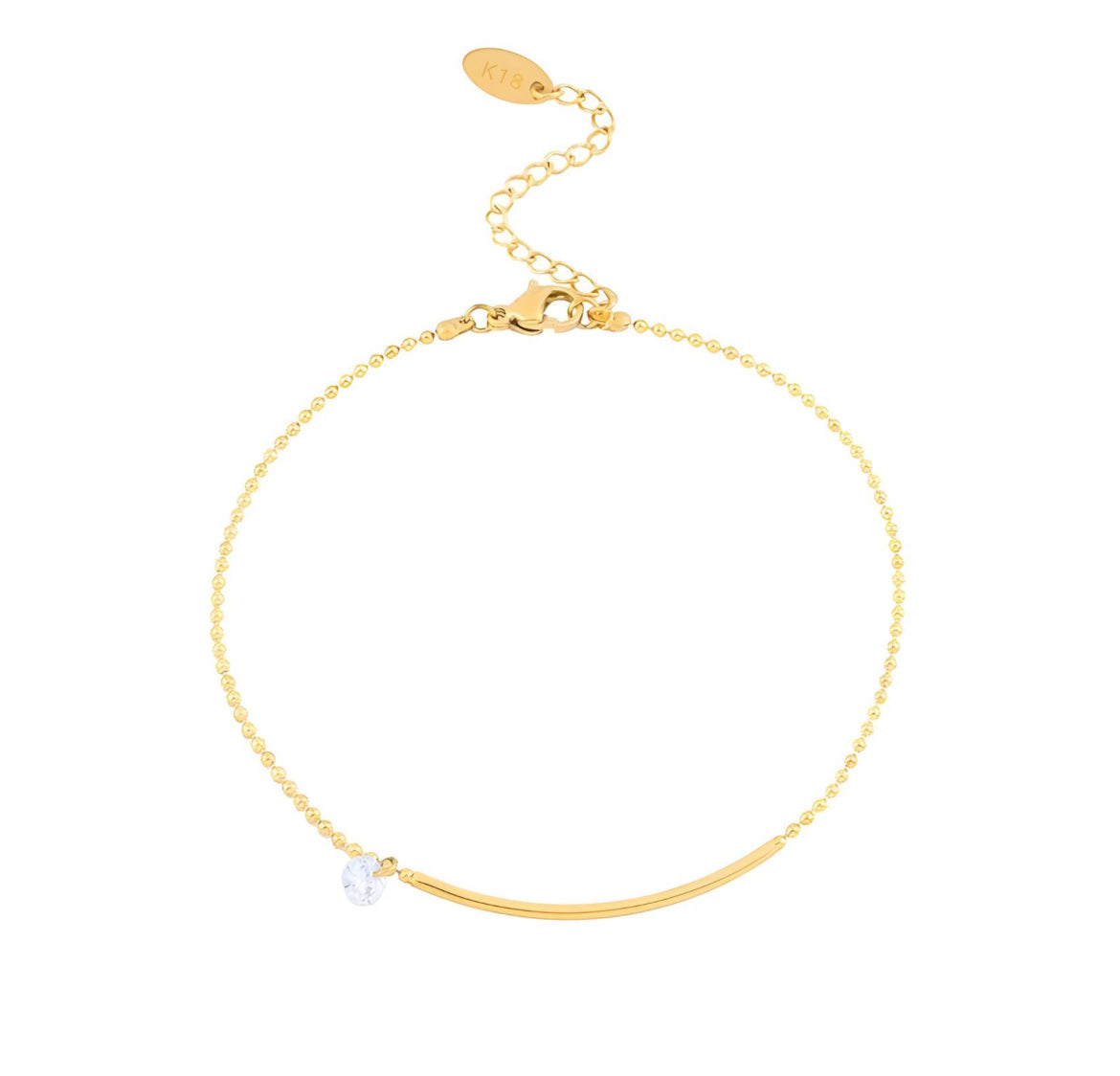 Lara - Bracelet de cheville en acier inoxydable doré pour femme | Bijoux imperméables et hypoallergéniques
