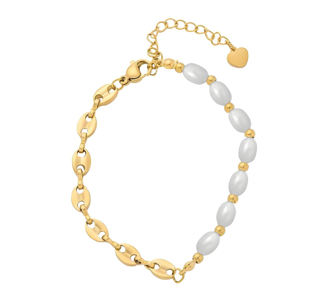 Liane - Bracelet en acier inoxydable doré pour femme | Bijoux étanches et hypoallergéniques