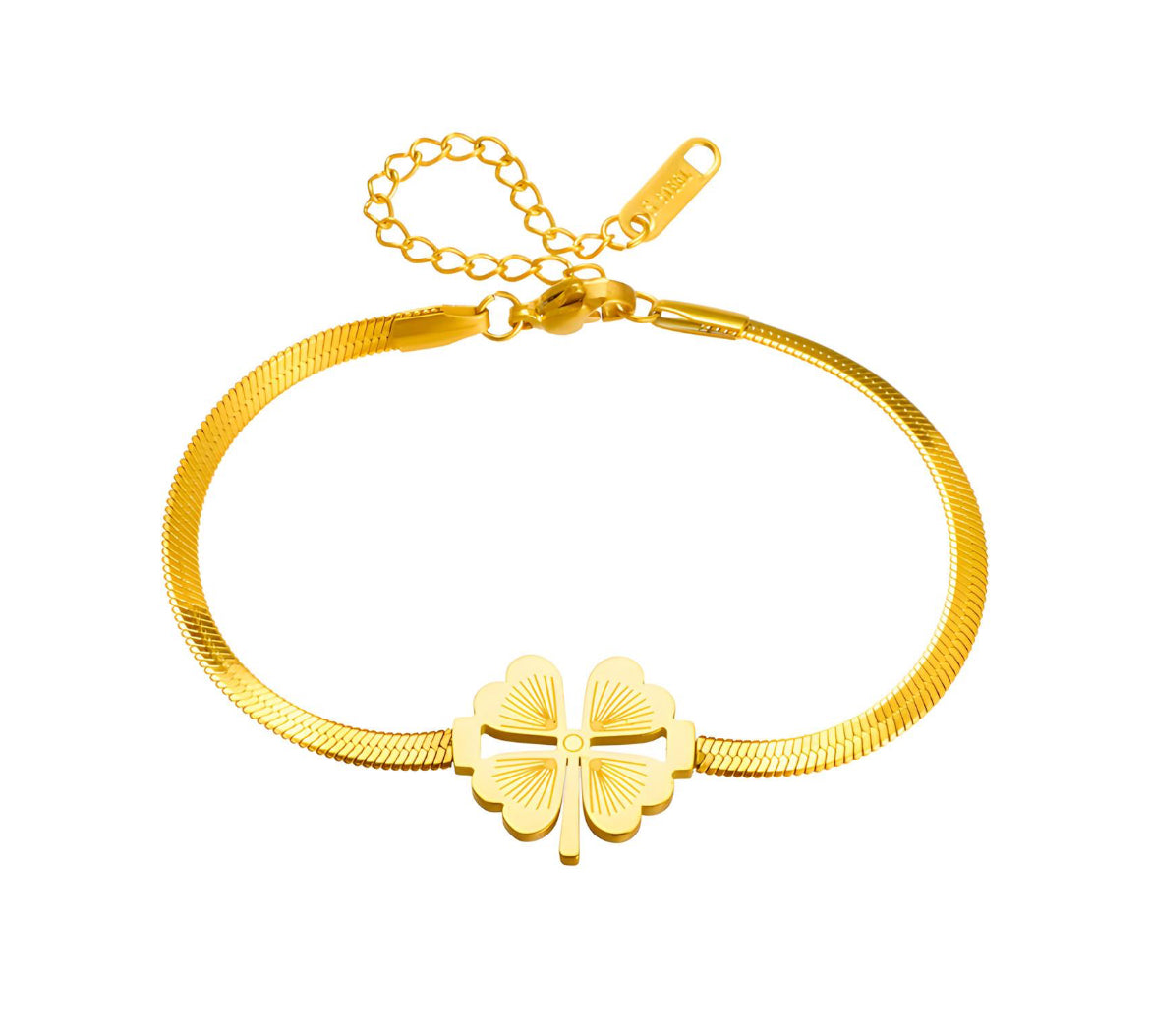 Leef - Bracelet en acier inoxydable doré pour femme | Bijoux étanches et hypoallergéniques