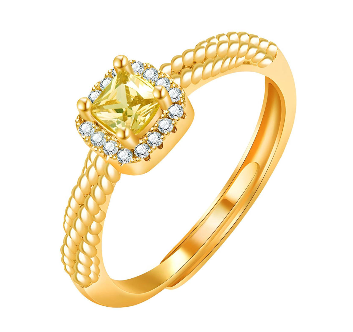 Orbit - Bague en acier inoxydable doré pour femme | Bijou étanche et hypoallergénique