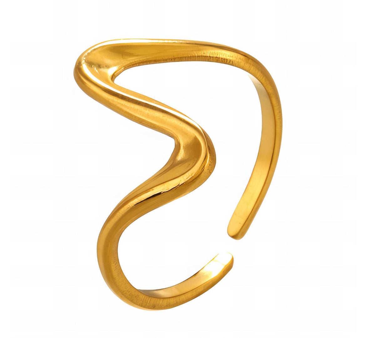 Lyra - Bague en acier inoxydable doré pour femme | Bijou étanche et hypoallergénique