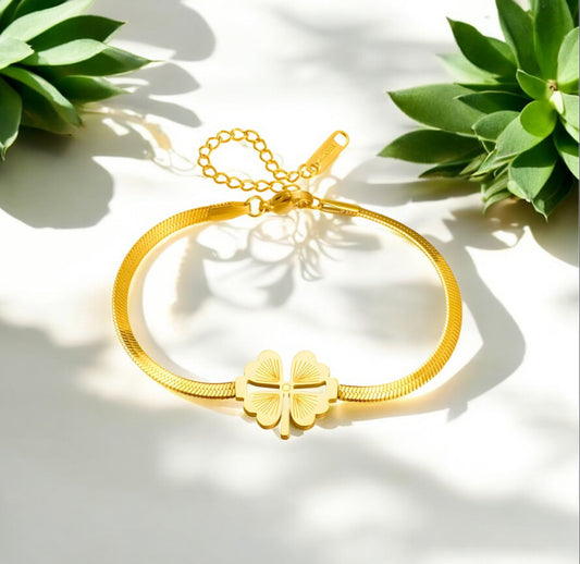 Leef - Bracelet en acier inoxydable doré pour femme | Bijoux étanches et hypoallergéniques
