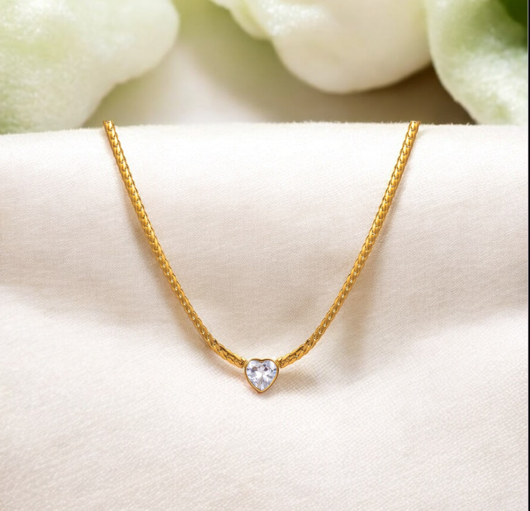 Te Amo - Collier en acier inoxydable doré pour femme | Bijoux imperméables et hypoallergéniques