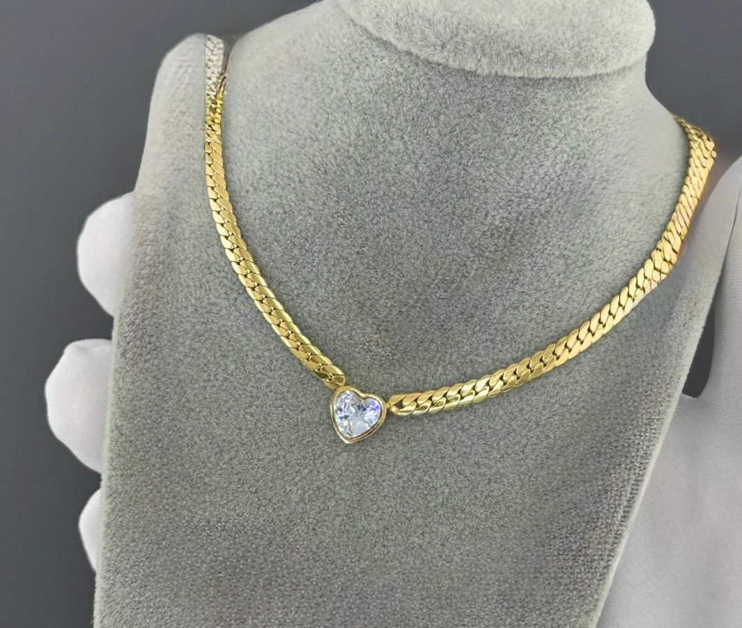 Te Amo - Collier en acier inoxydable doré pour femme | Bijoux imperméables et hypoallergéniques